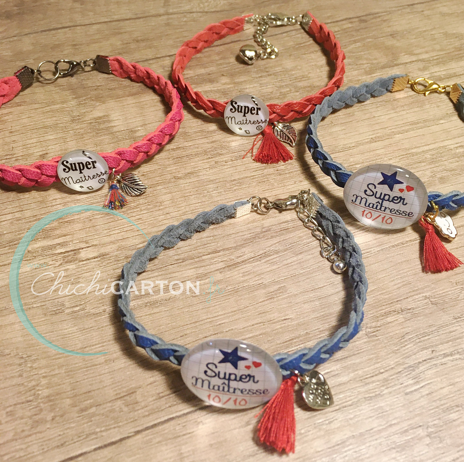 Bracelet "super maîtresse" - 3 modèles