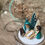 Miniature : Crèche sous cloche - Blanc & Vert émeraude