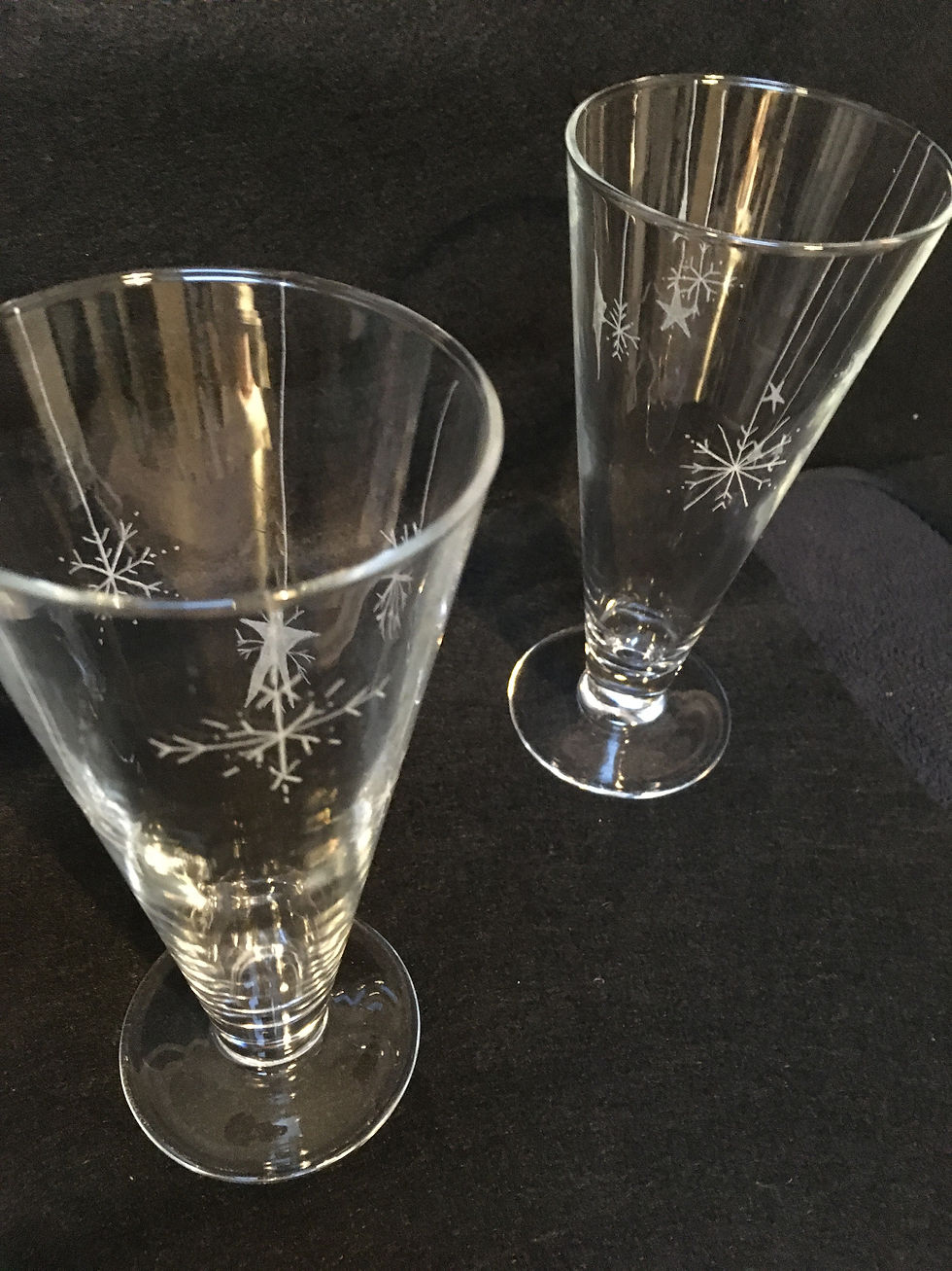 Miniature : Lot de 2 verres gravés - Flocons