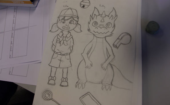 Primers dibuixos de Lilia i Ruby