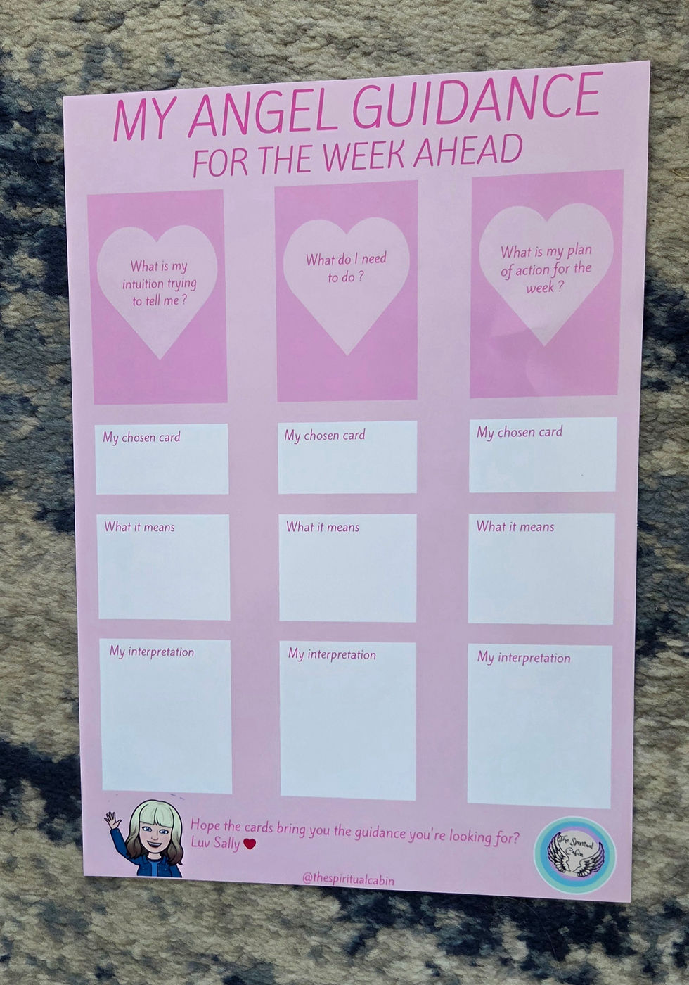 A4 ANGEL GUIDANCE SHEET: - For The Week Ahead 5, Pink - Digital Download PDF (4 Sheets)