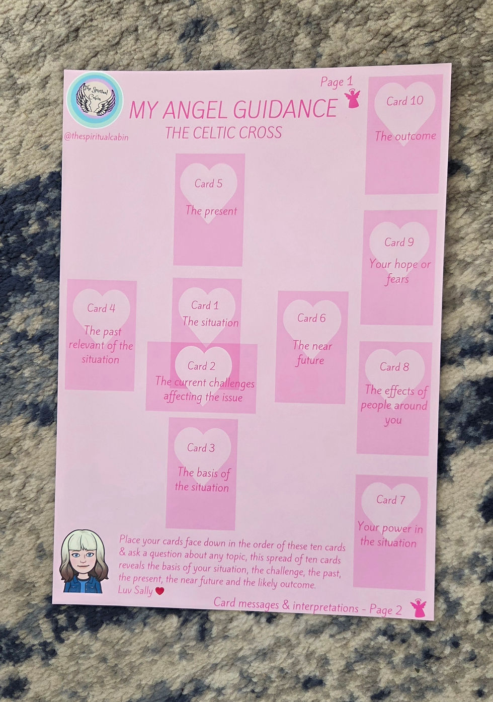 A4 ANGEL GUIDANCE SHEET: The Celtic Cross 3, Light Pink - Digital Download PDF (5 Sheets)