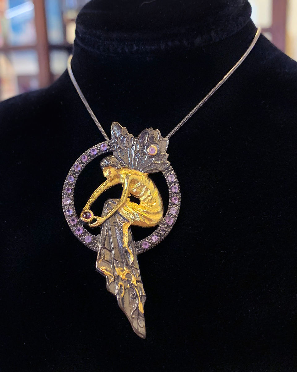 Amethyst Angel Broach & Neckla