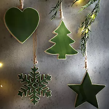 Set-of-4-Green-Varnished-Wooden-Tree-Dec