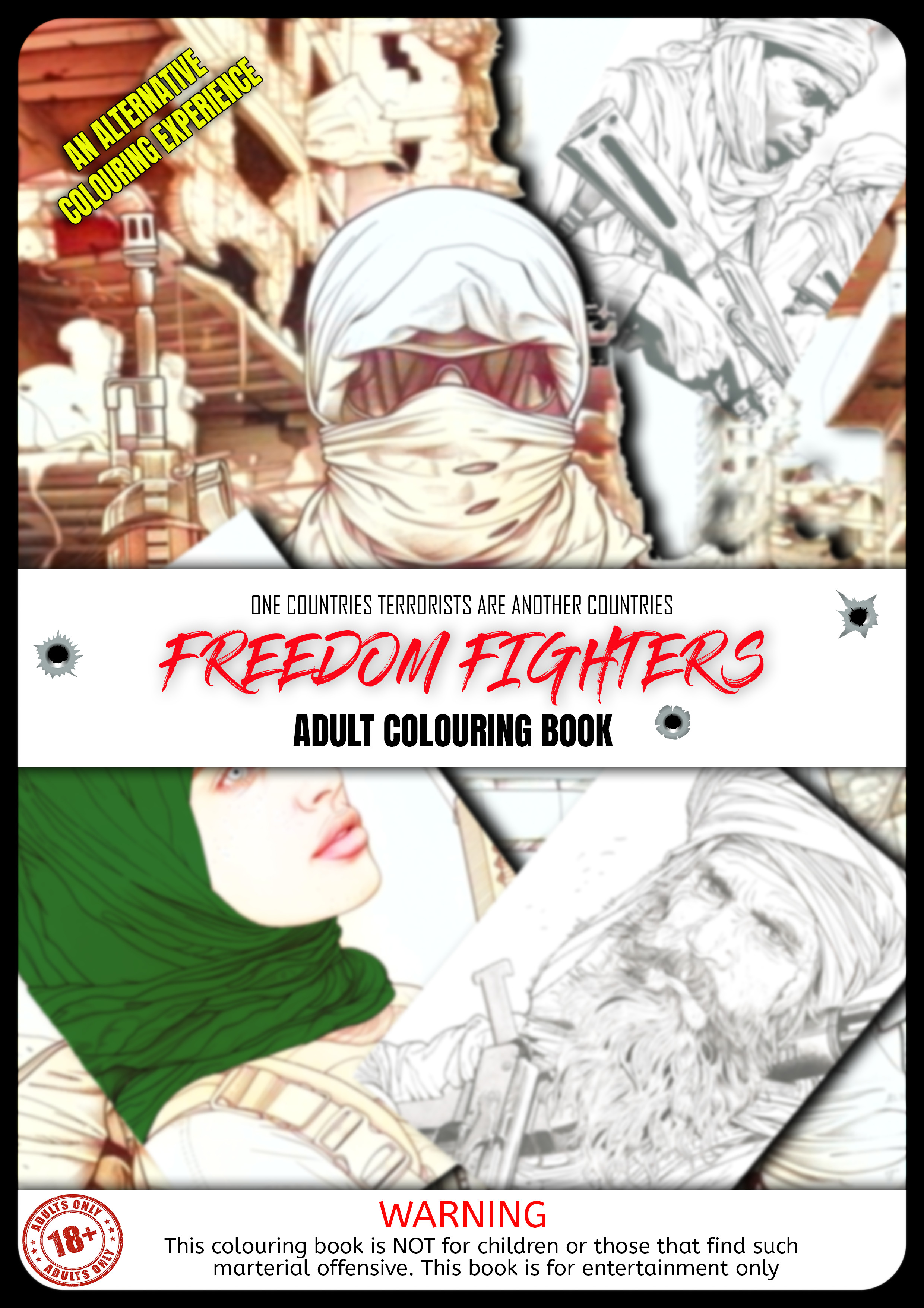 Product Preview Freedom Fighters Adult Colouring Book.