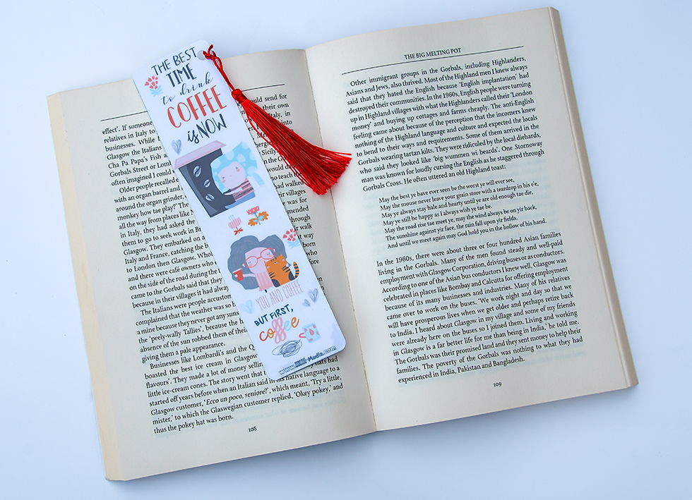 Cute book mark, work, office, reading, keeping page, Coffee, Drawings, Cartoons
