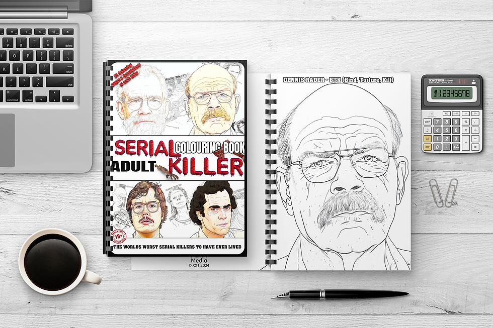 Product Preview Serial Killer Adult Colouring Book.