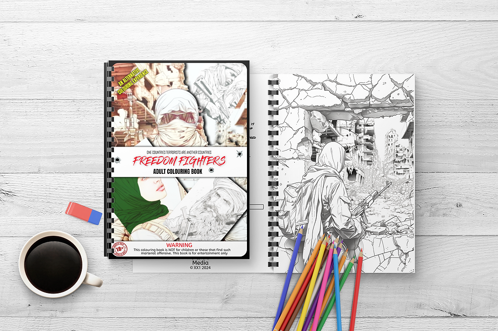 Product Preview Freedom Fighters Adult Colouring Book.