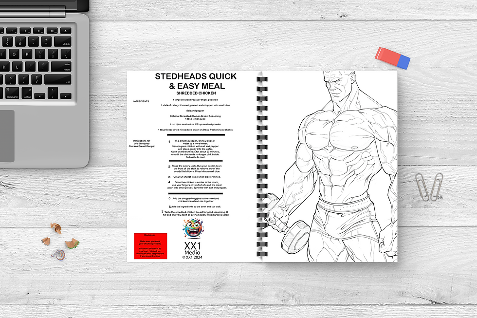 Product Preview Sted-Head Adult Colouring Book.