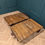 Thumbnail: Vintage Pine and Cast Iron Industrial Mill Trolley Carts - Coffee Table