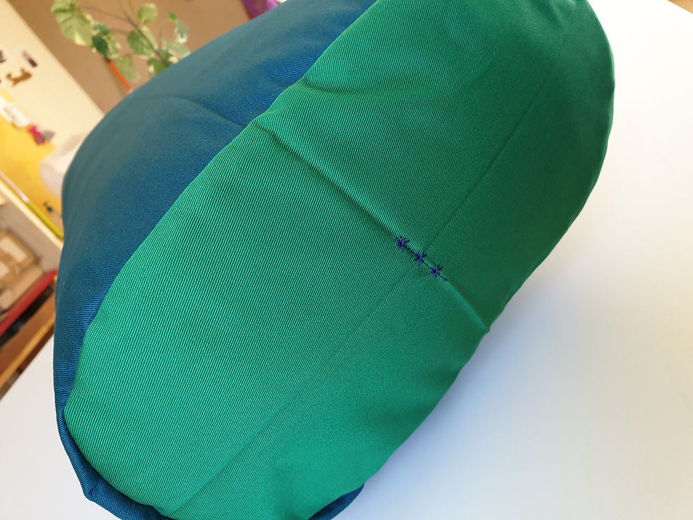 Miniature : Bolster ovale avec housse tissu uni ou bicolore