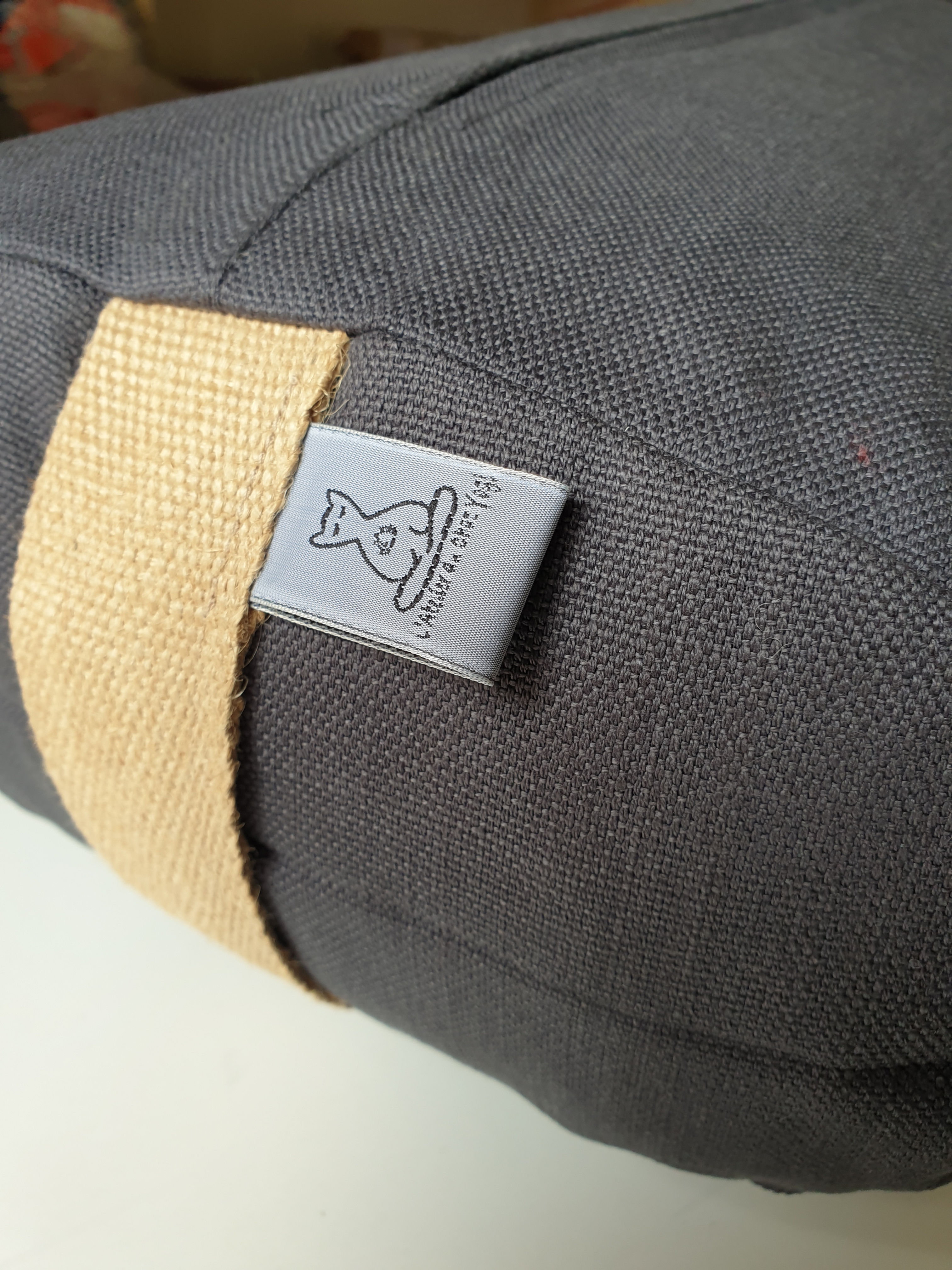 Bolster ovale tissu uni ou bicolore