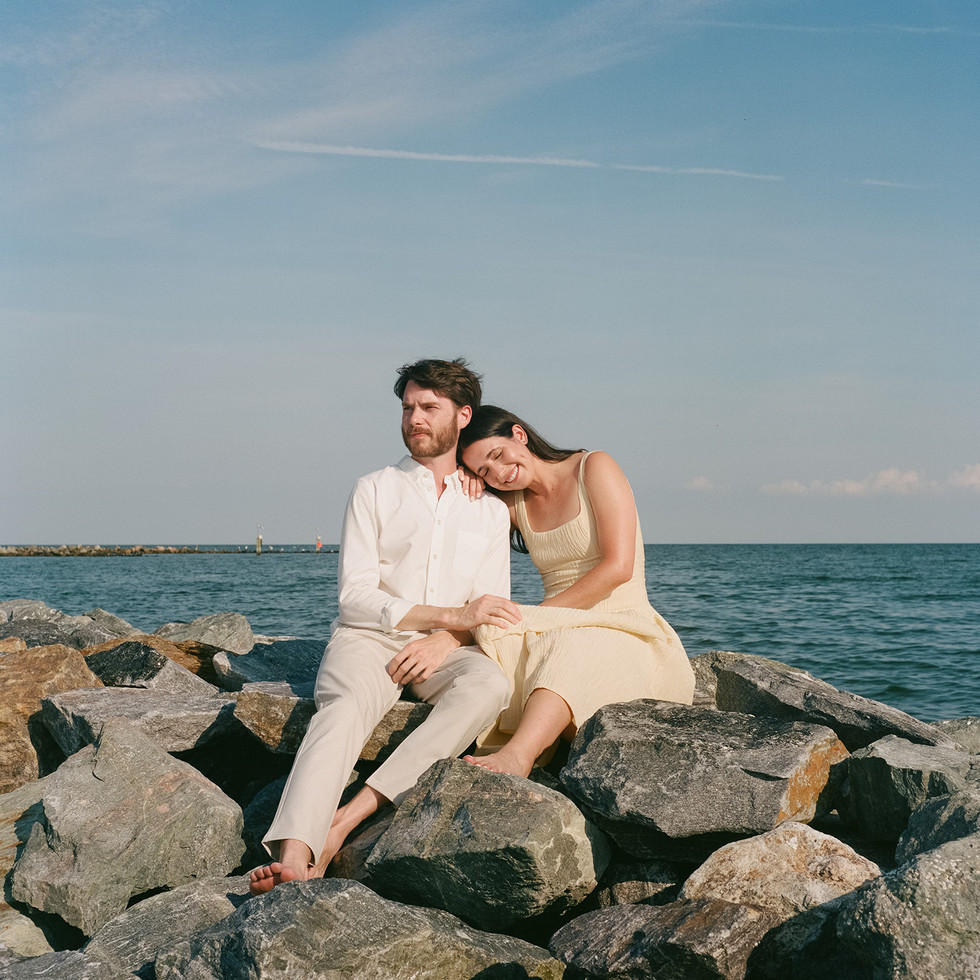lake house aesthetic engagement photos