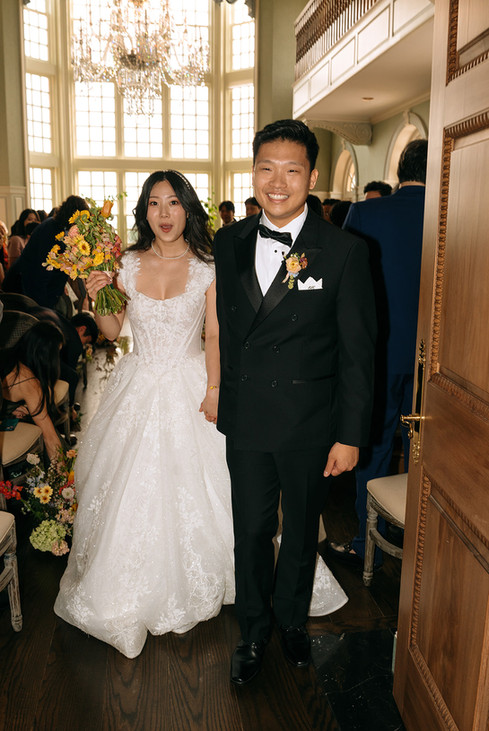 Bride and groom just married