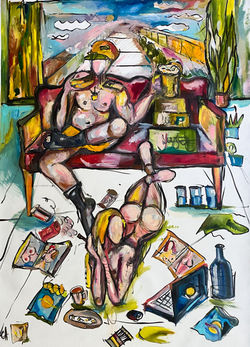Hopelessness_in_one_room_canvas_oil_ink_