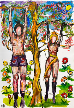 Lets_go_for_a_walk_paper-oil-ink_59-42cm