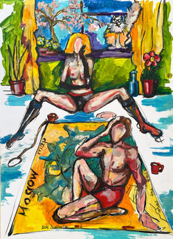 The_map_of_walk_paper_oil_ink_59-42cm.JP