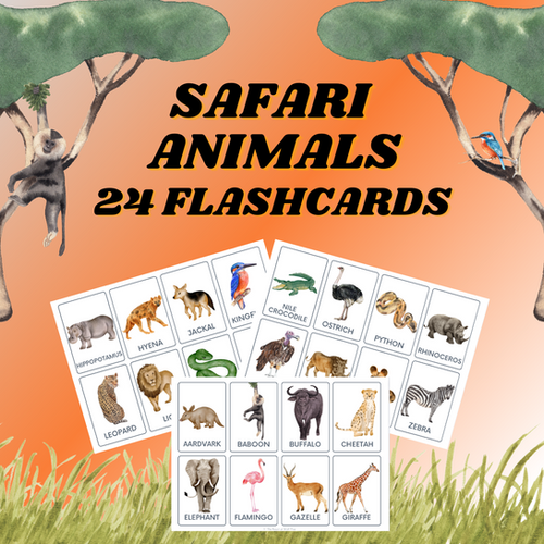 Safari Animals Flashcards Early Learners Mysite