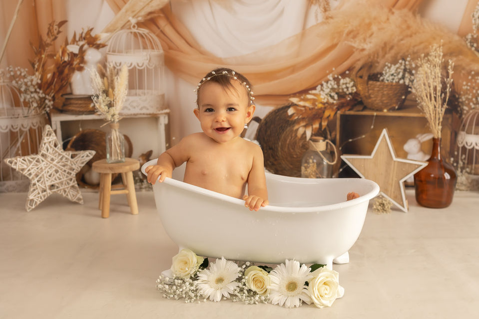 séance photo bébé bain de lait mélya photographie