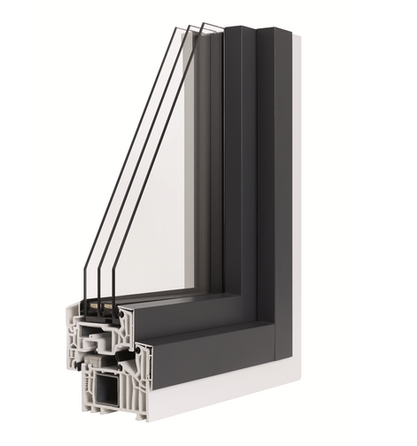 Kunststoff-Aluminium-Fenster classico alu Rahmendetail