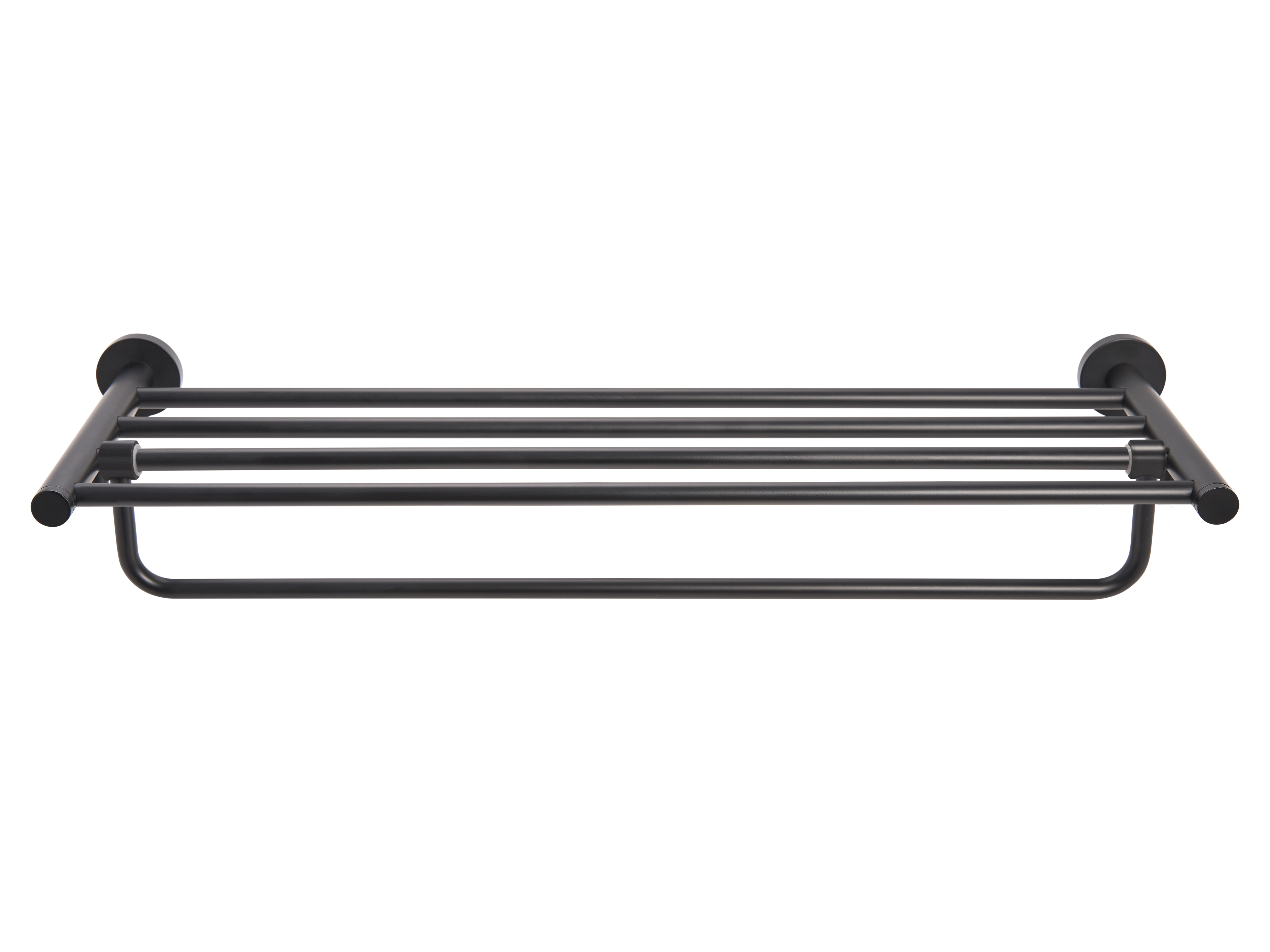 Harrogate Towel Rail with Shelf in Black view 3
