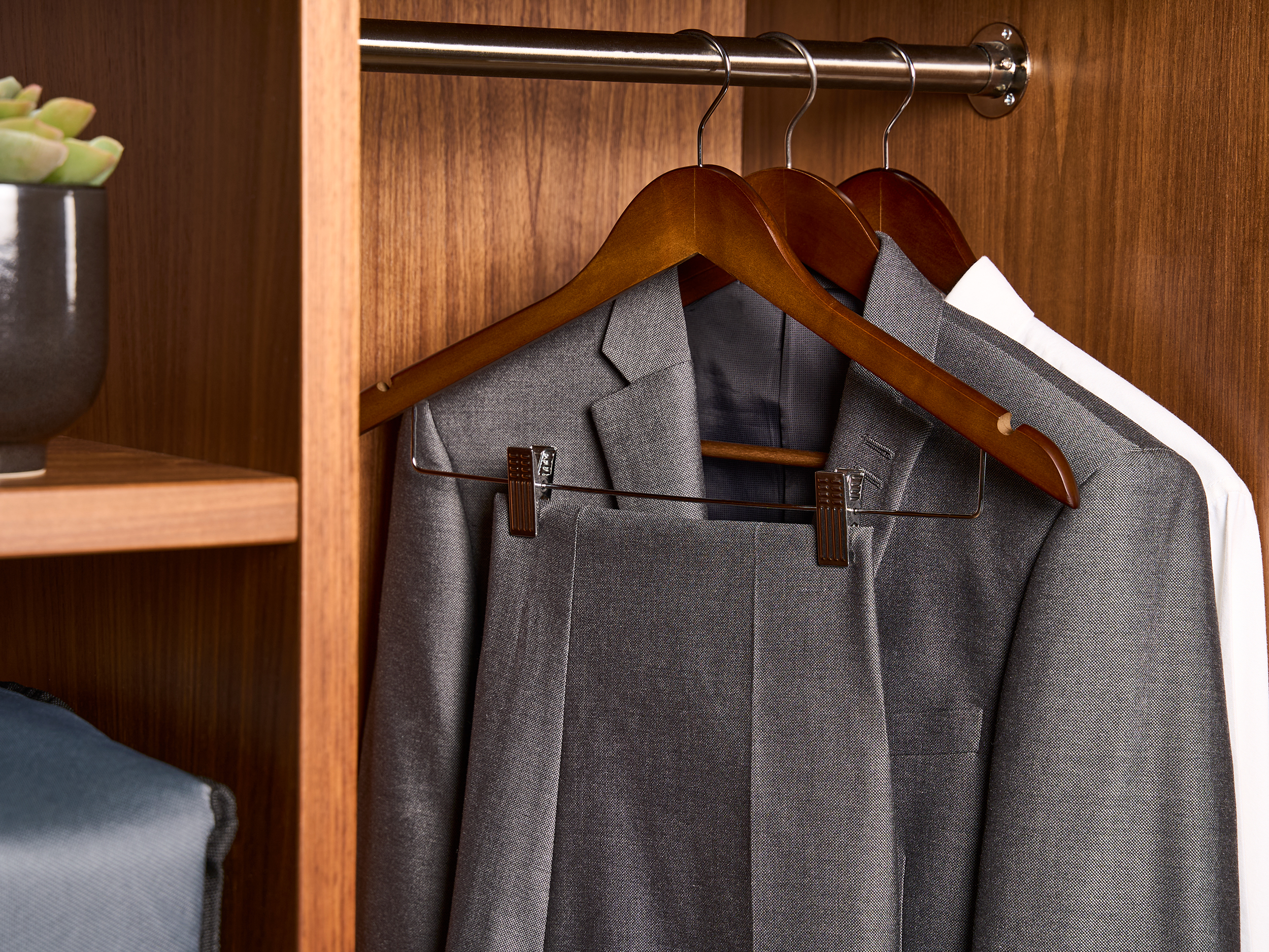 Burlington Guest Hanger with Clips in Dark Wood view 5