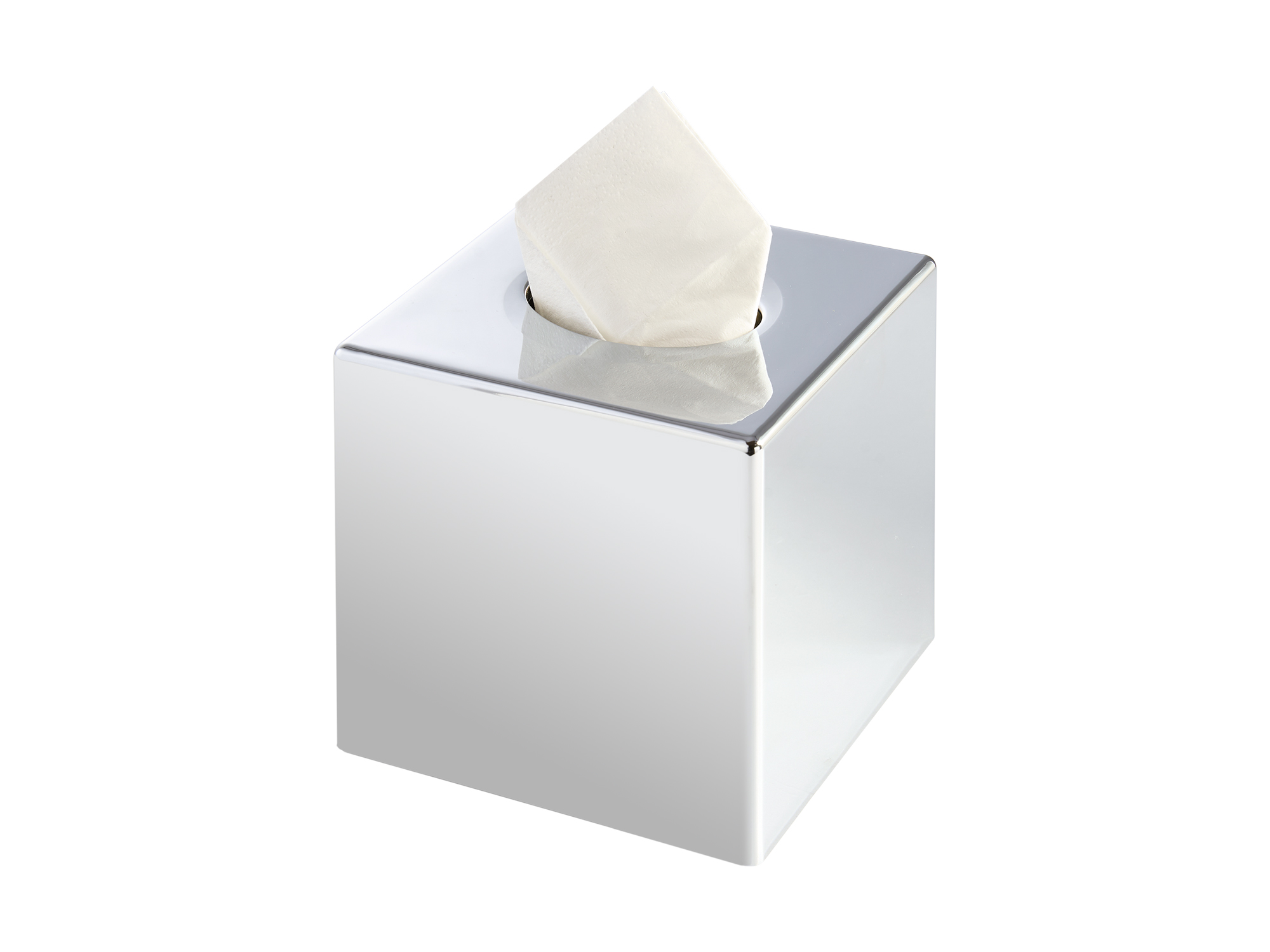 Cube Tissue Box Holder (Devon / TBC0001) in Chrome view 3