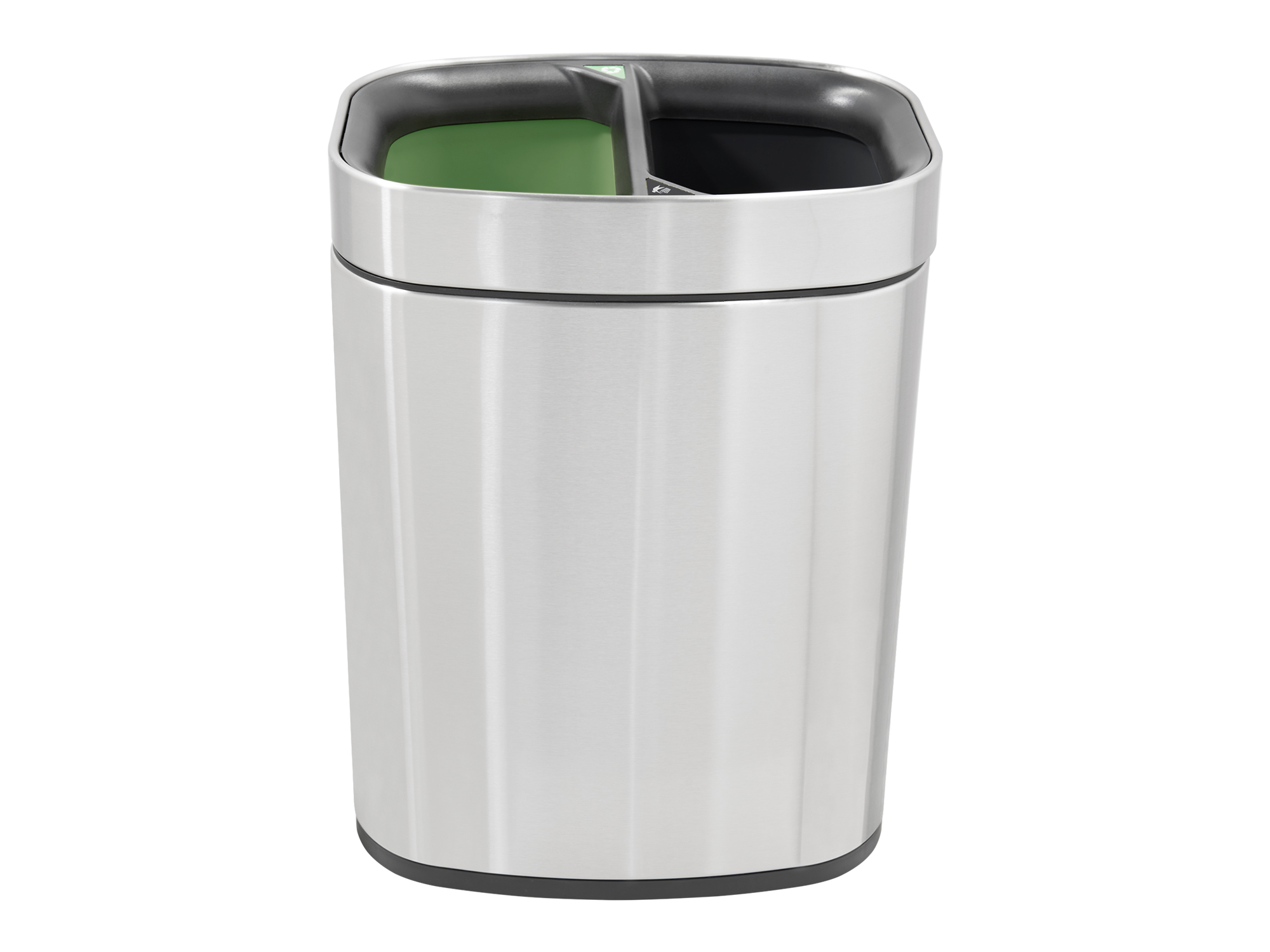 Newport Dual Recycling Bin in Brushed Steel