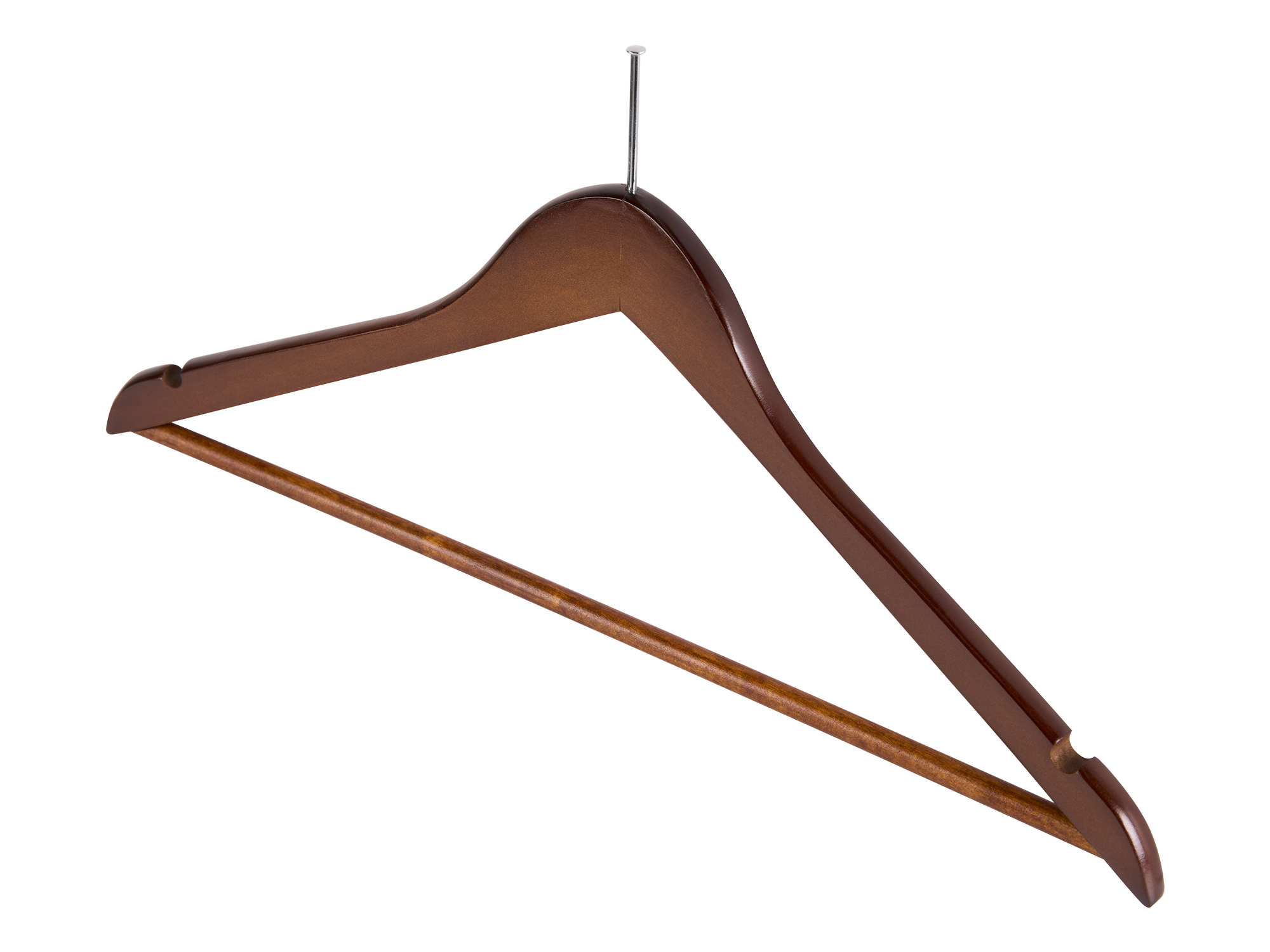 Chelsea Guest Hanger with Security Pin in Dark Wood view 3