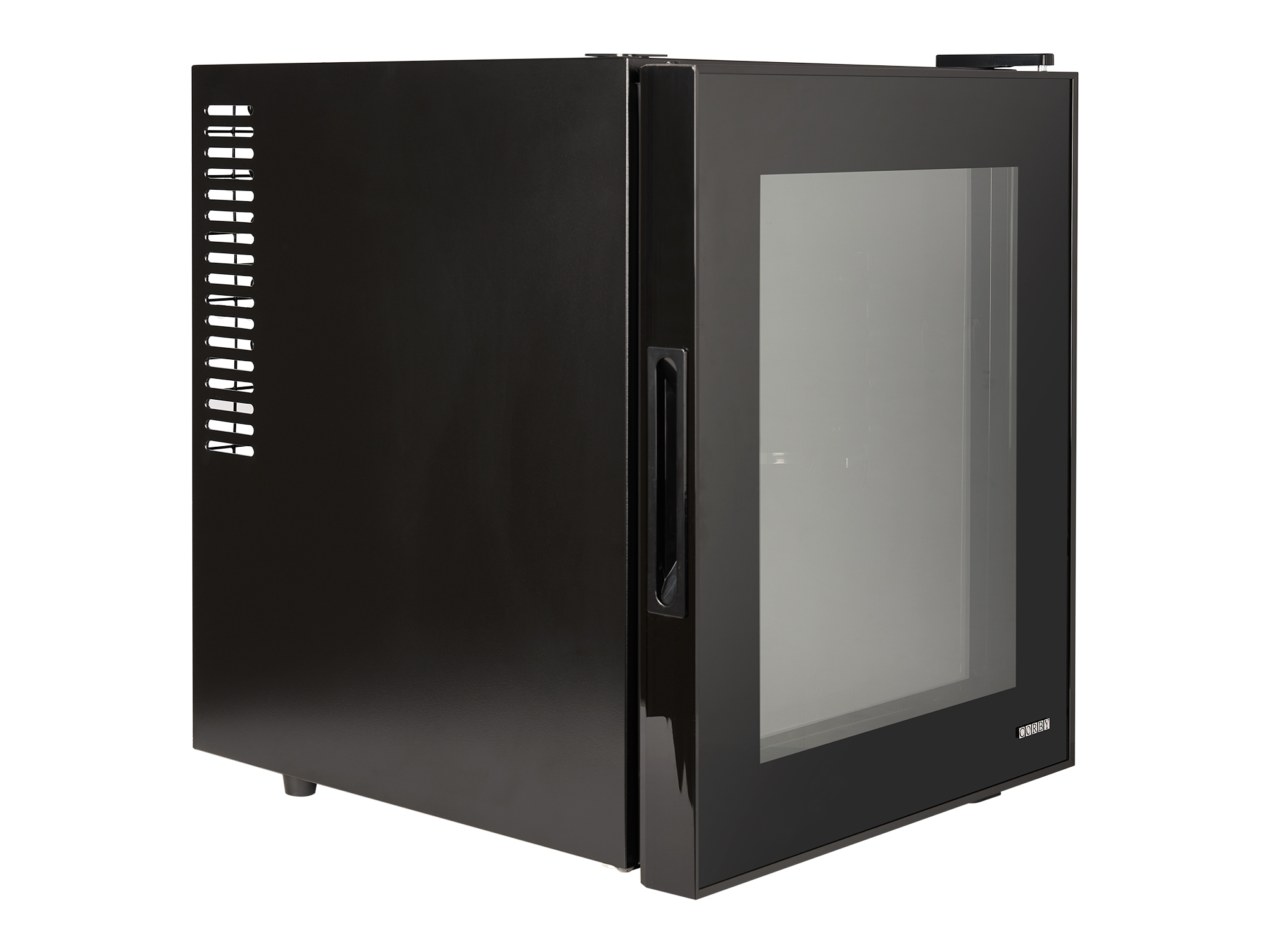 Eton 35L Glass Door Minibar with black interior view 3