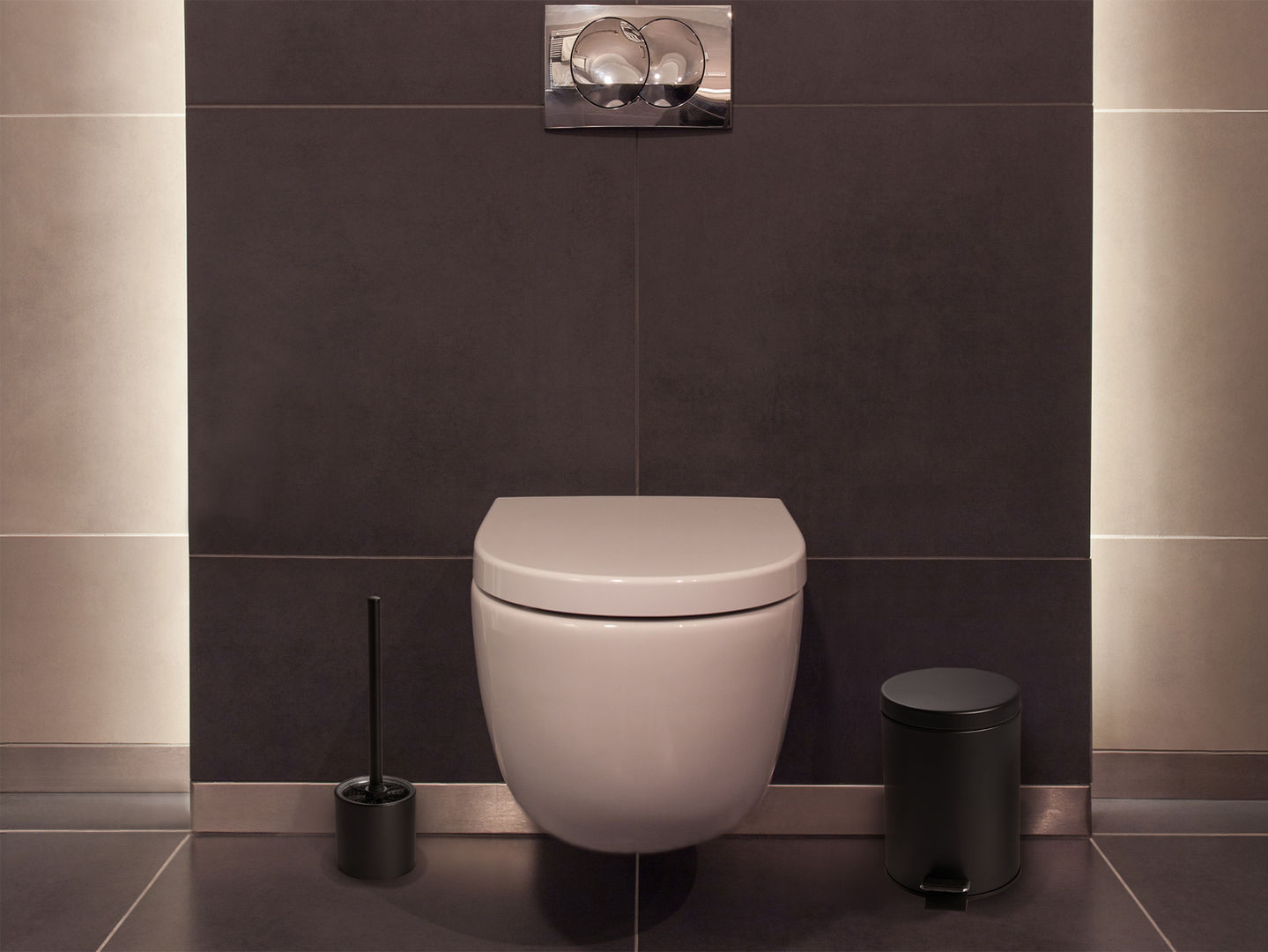 Alton Toilet Brush in Black bathroom front lifestyle