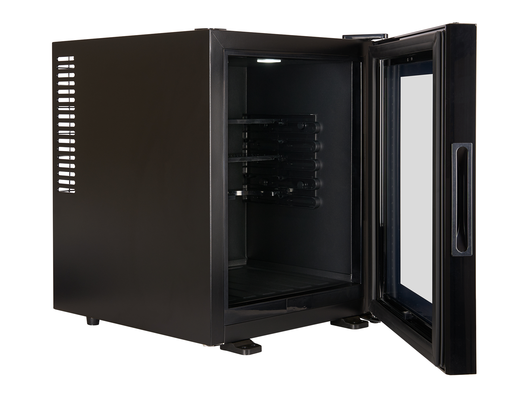 Eton 35L Glass Door Minibar with black interior view 4