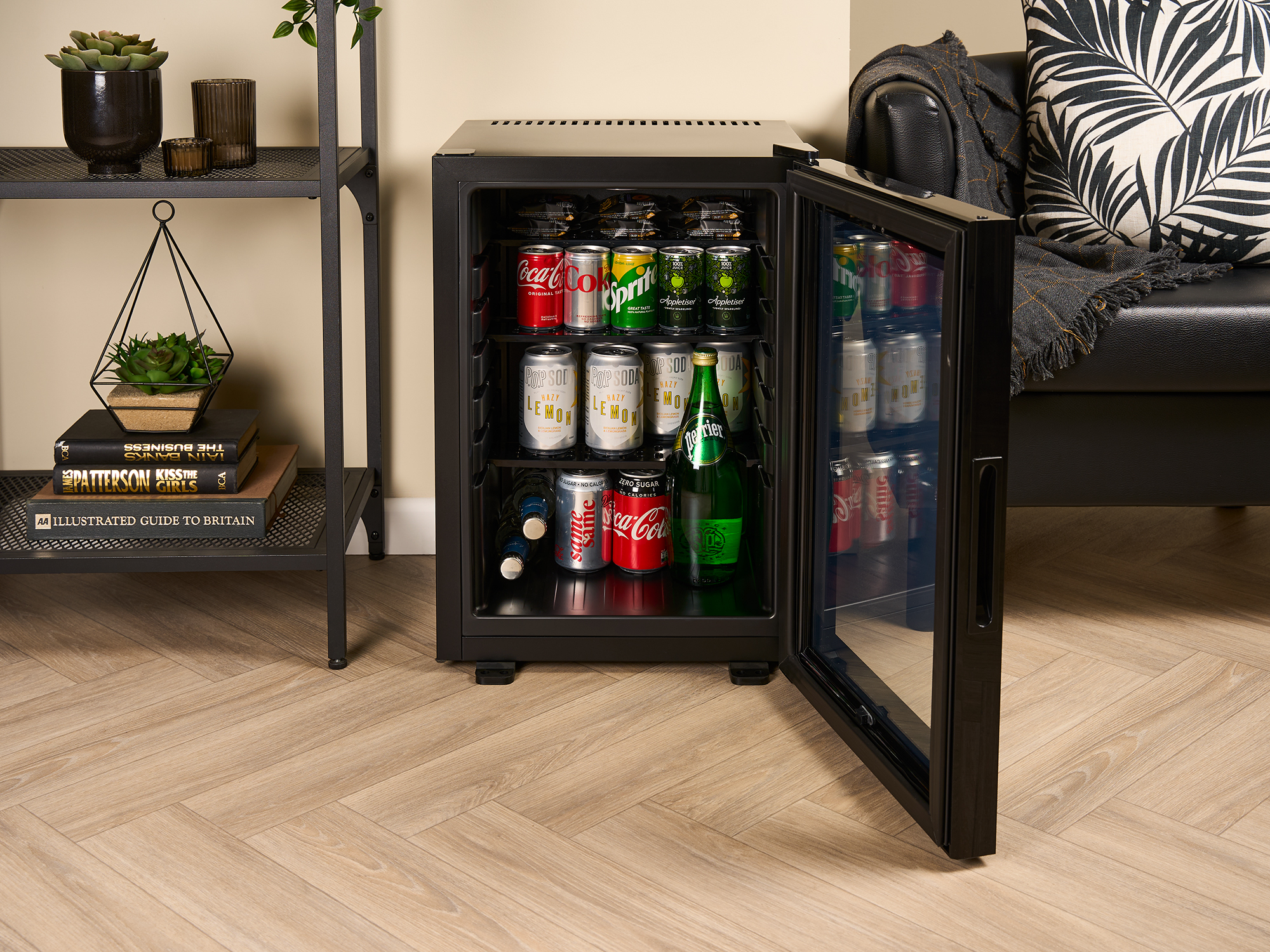 Eton 40L Glass Door Minibar with Black Interior view 6
