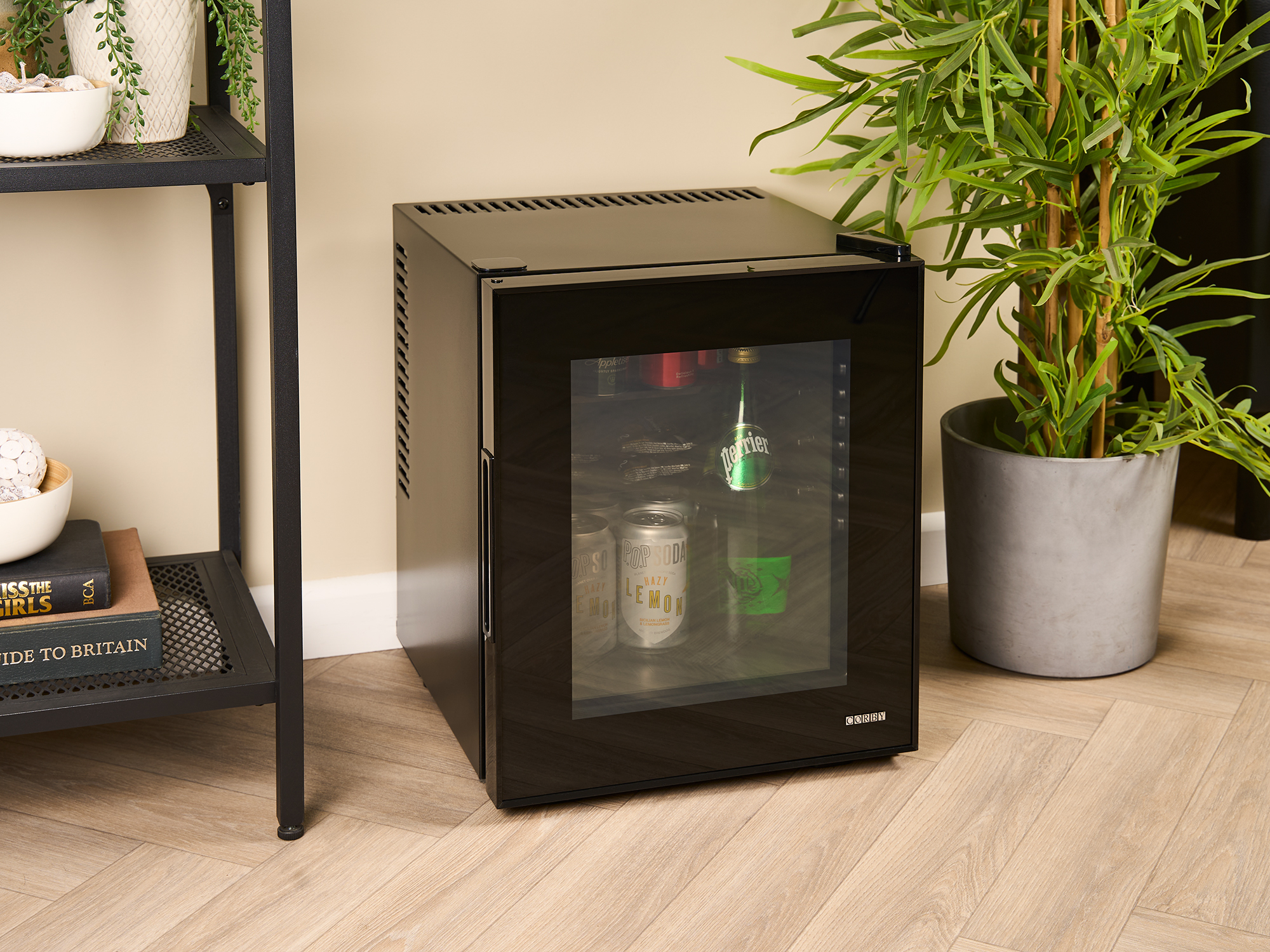 Eton 20L Glass Door Minibar with Black Interior view 2