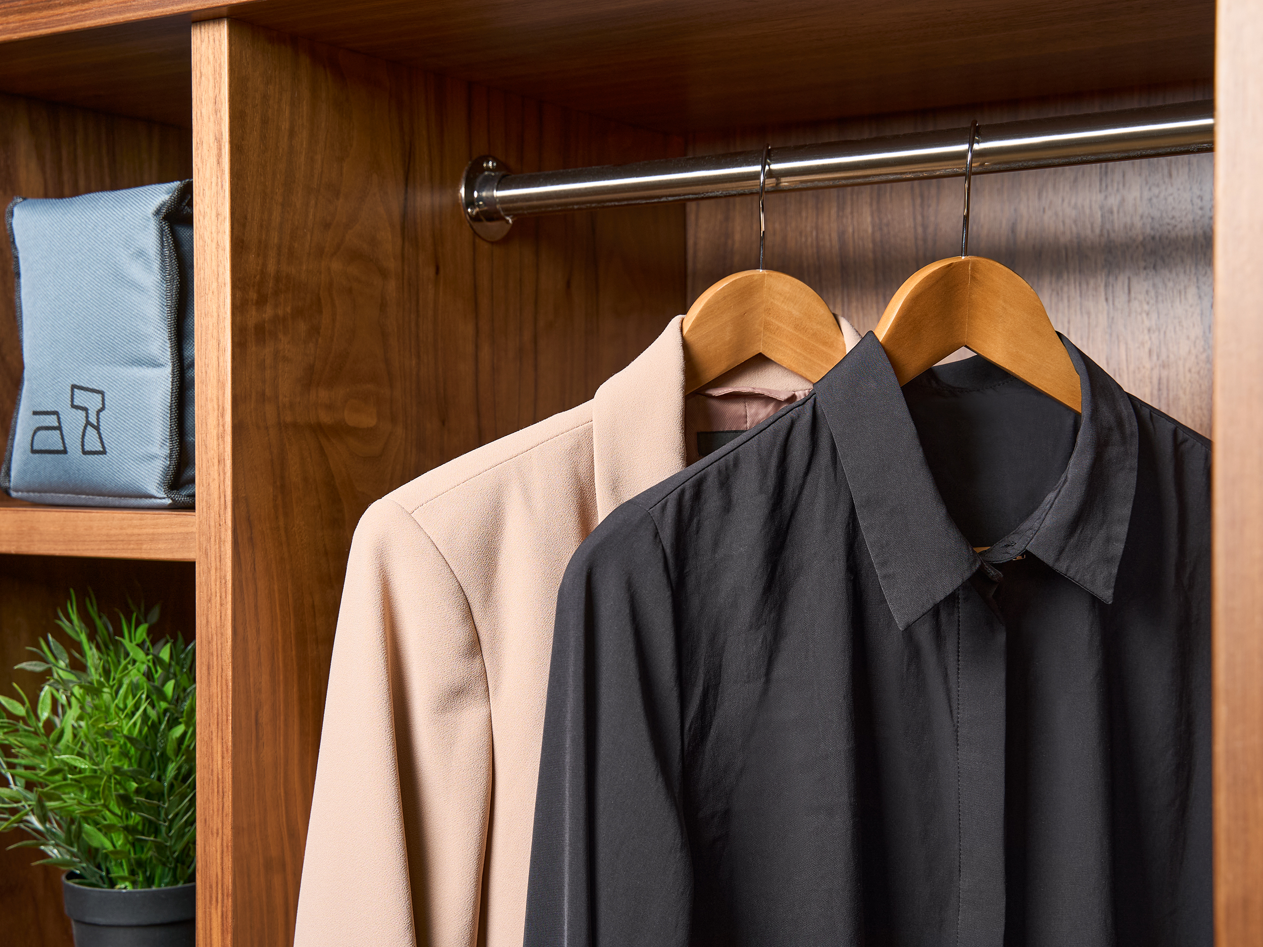 Chelsea Guest Hanger with Security Pin in Light Wood view 8
