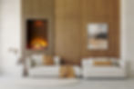 Inferno 500P Fully Inset Electric Media Wall Fire Front Lifestyle