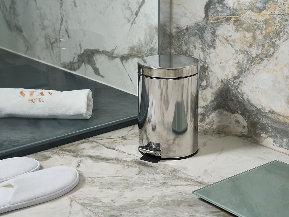 Croft 3L Pedal Bin in Polished Steel lifestyle