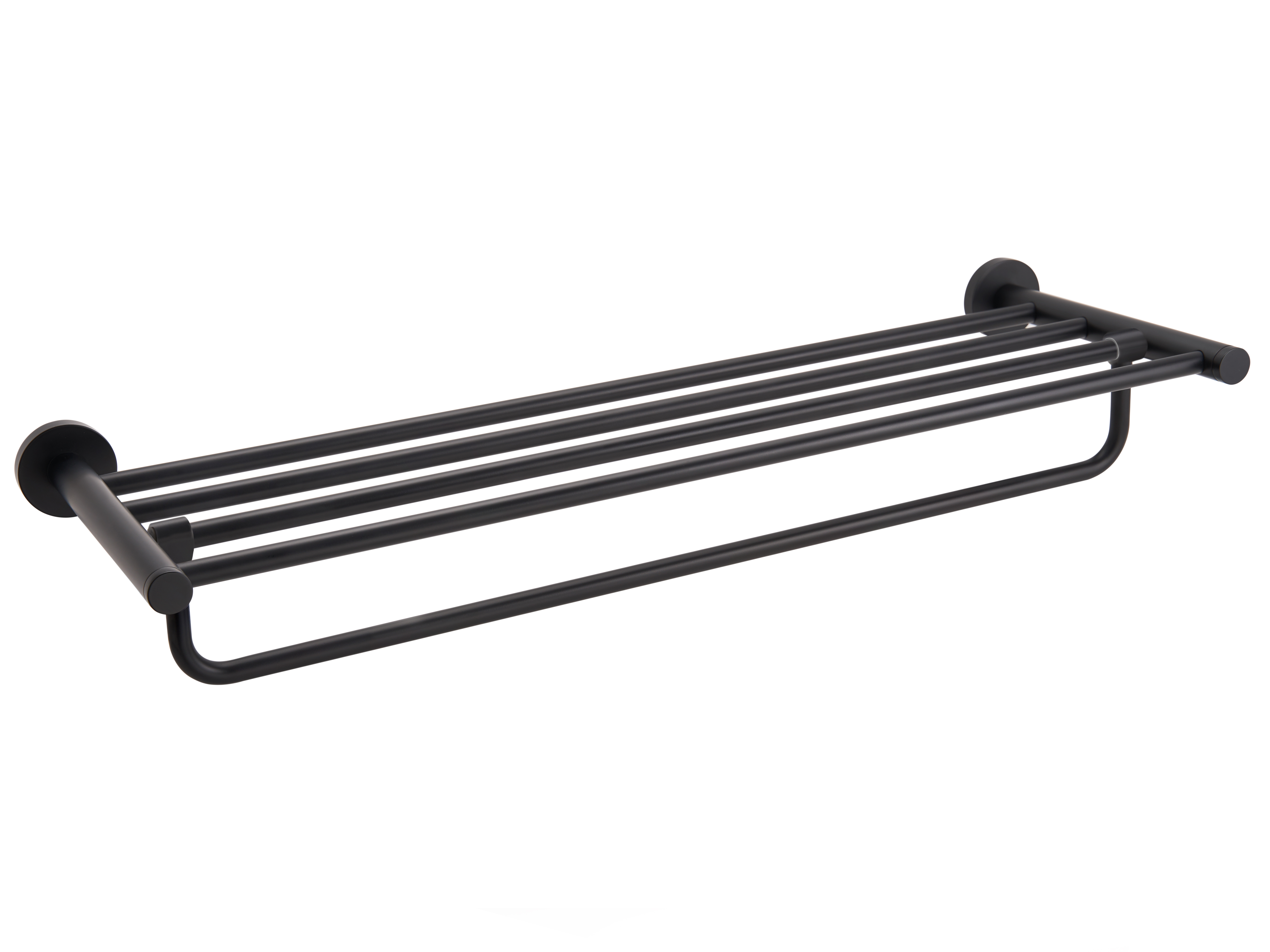 Harrogate Towel Rail with Shelf in Black