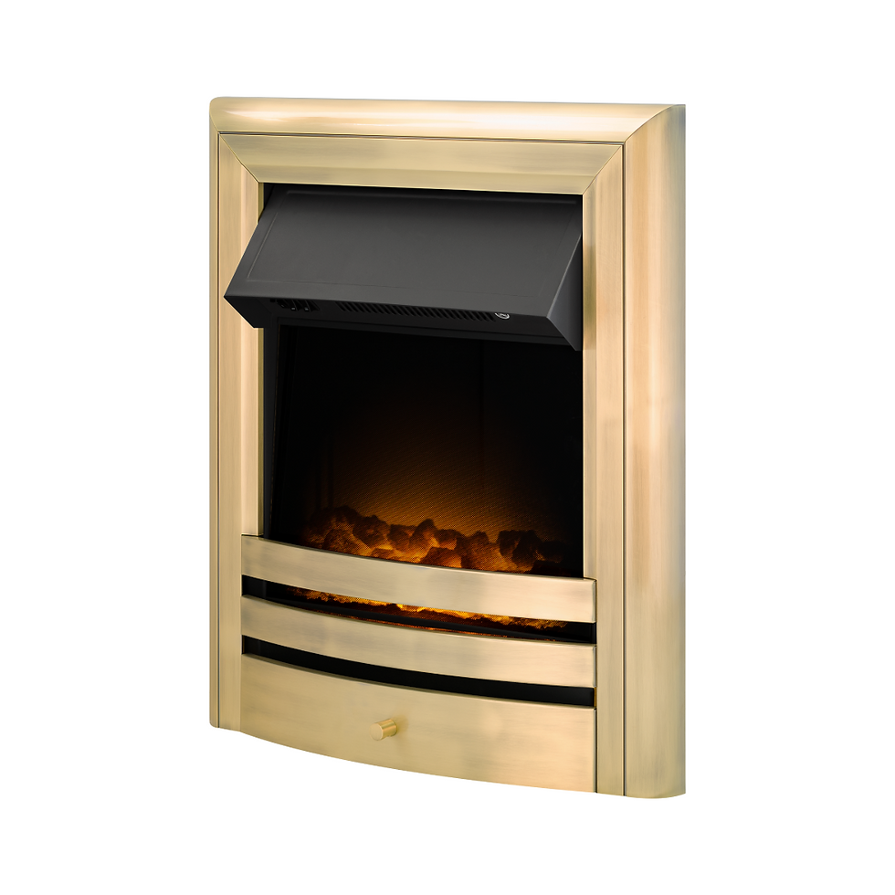Thumbnail: Borealis Brass Electric Inset Fire Angled Cut Out