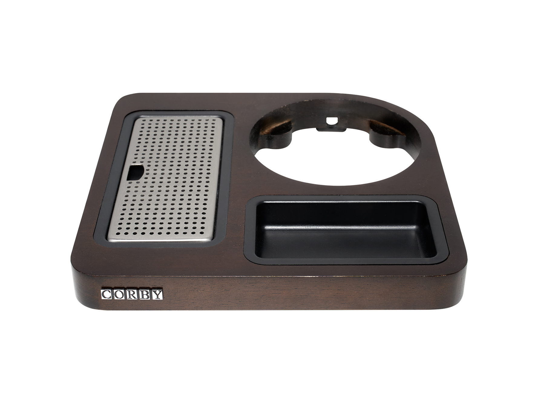 Canterbury Compact Welcome Tray in Dark Wood