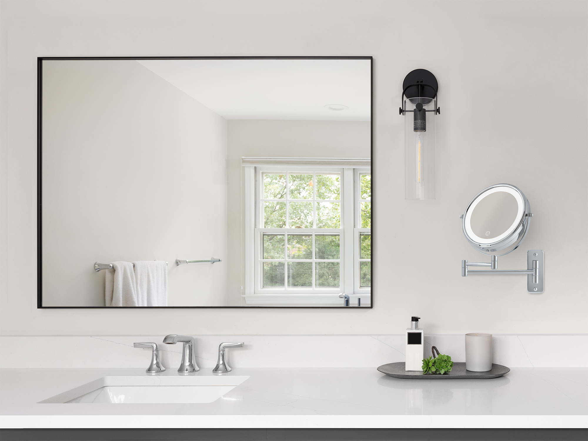 Winchester LED Wall Mounted Mirror in Chrome view 7