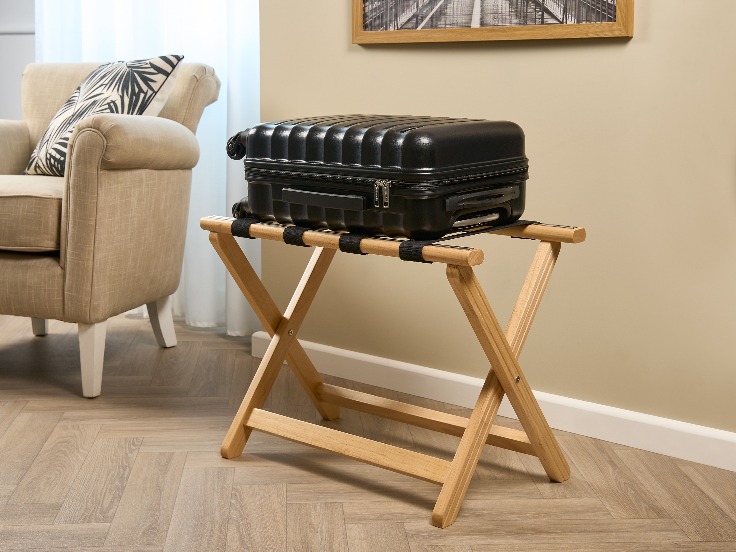 York Luggage Rack in Light Wood view 9