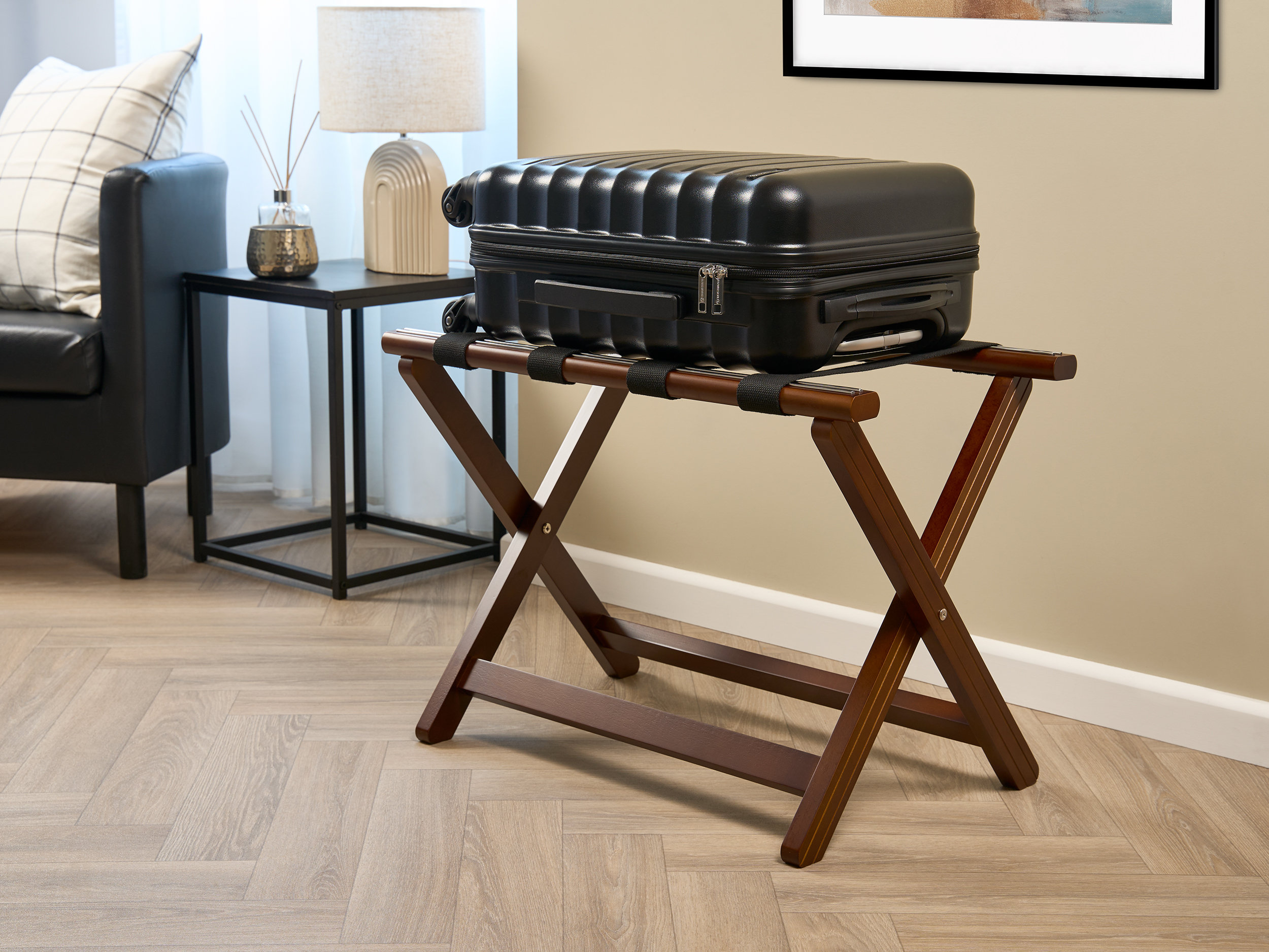 York Luggage Rack in Dark Wood view 9