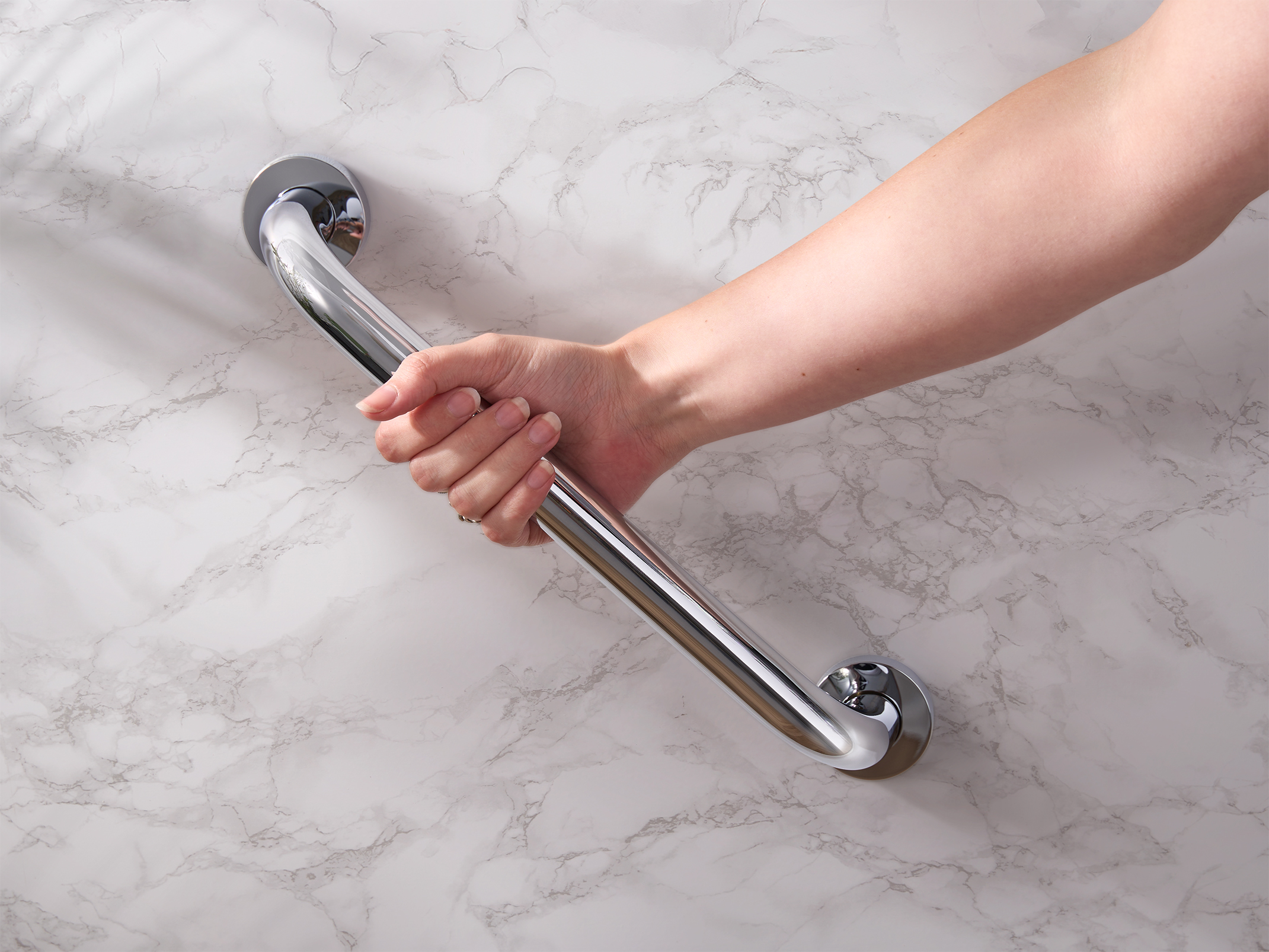 Harrogate Grab Rail in Polished Steel view 6