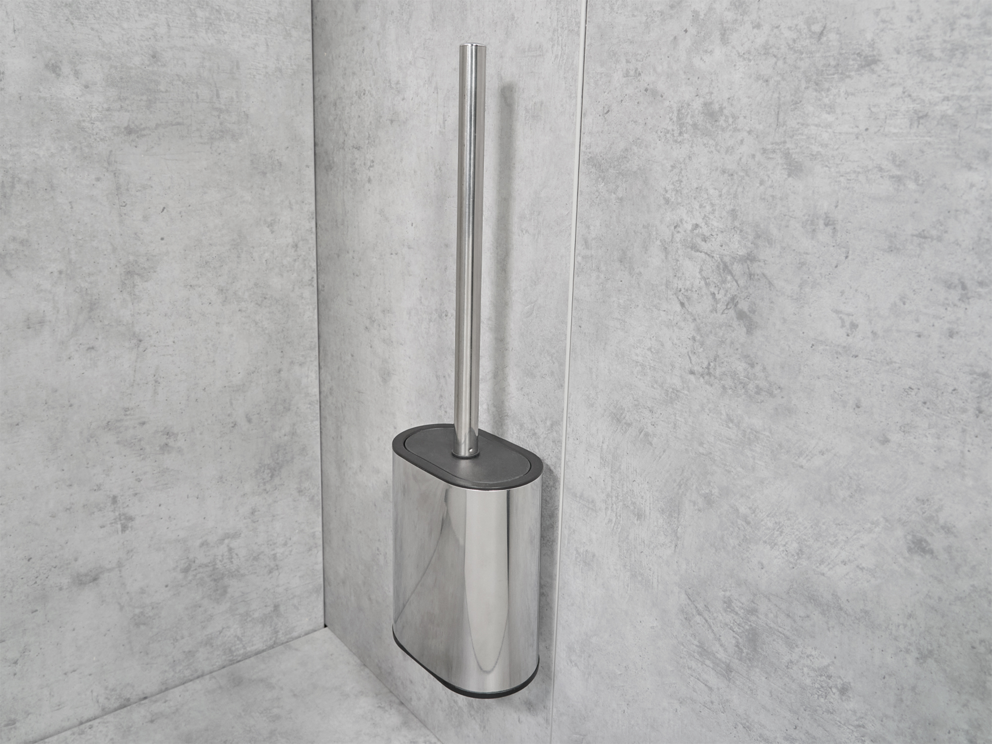Toilet Brush (Sana / TBH0001) in Polished Steel & Black view 8