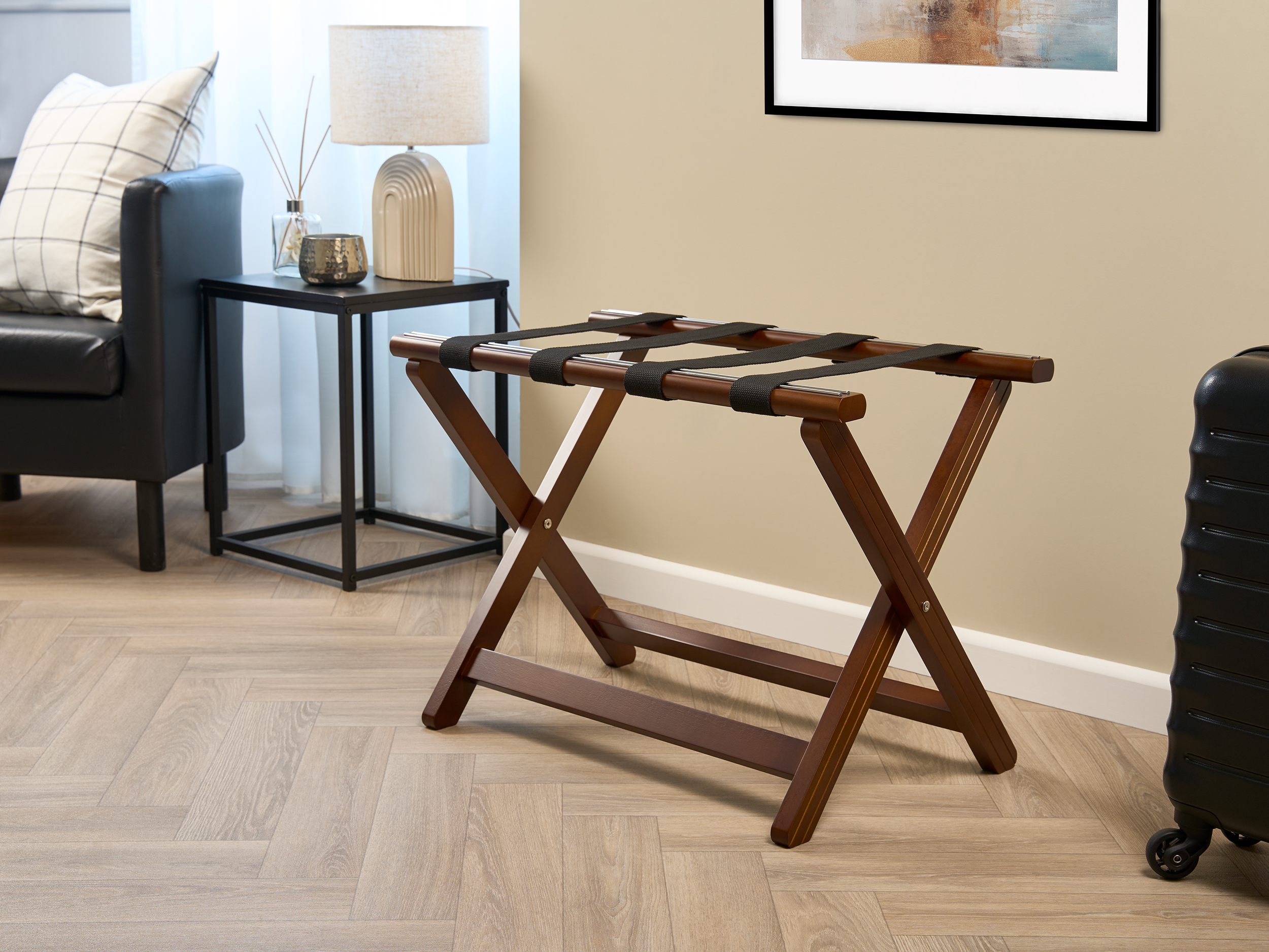 York Luggage Rack in Dark Wood view 6