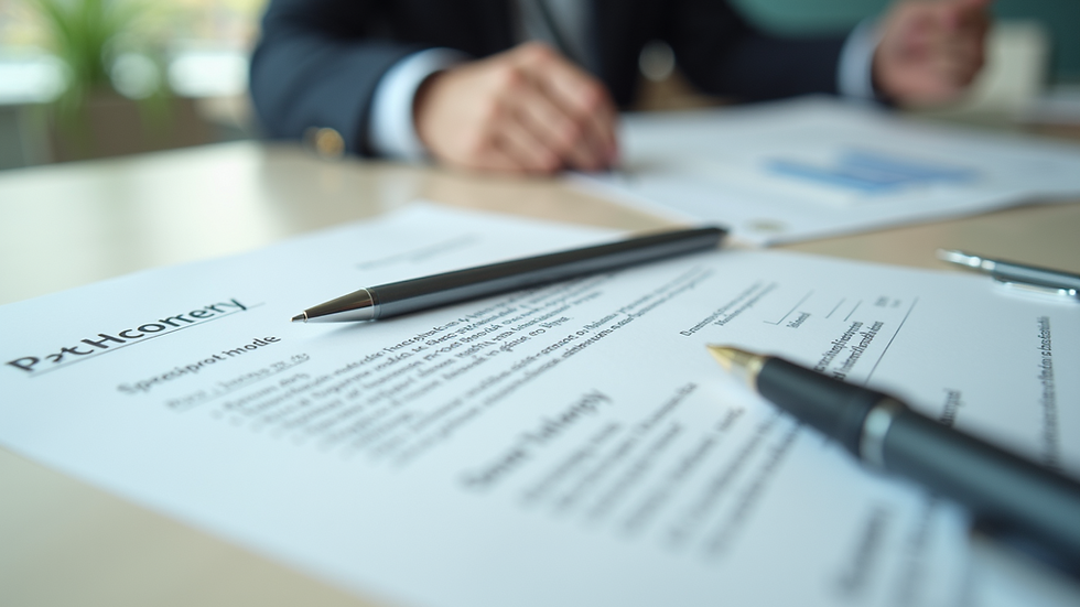 Close-up view of a resume with a pen laid beside it