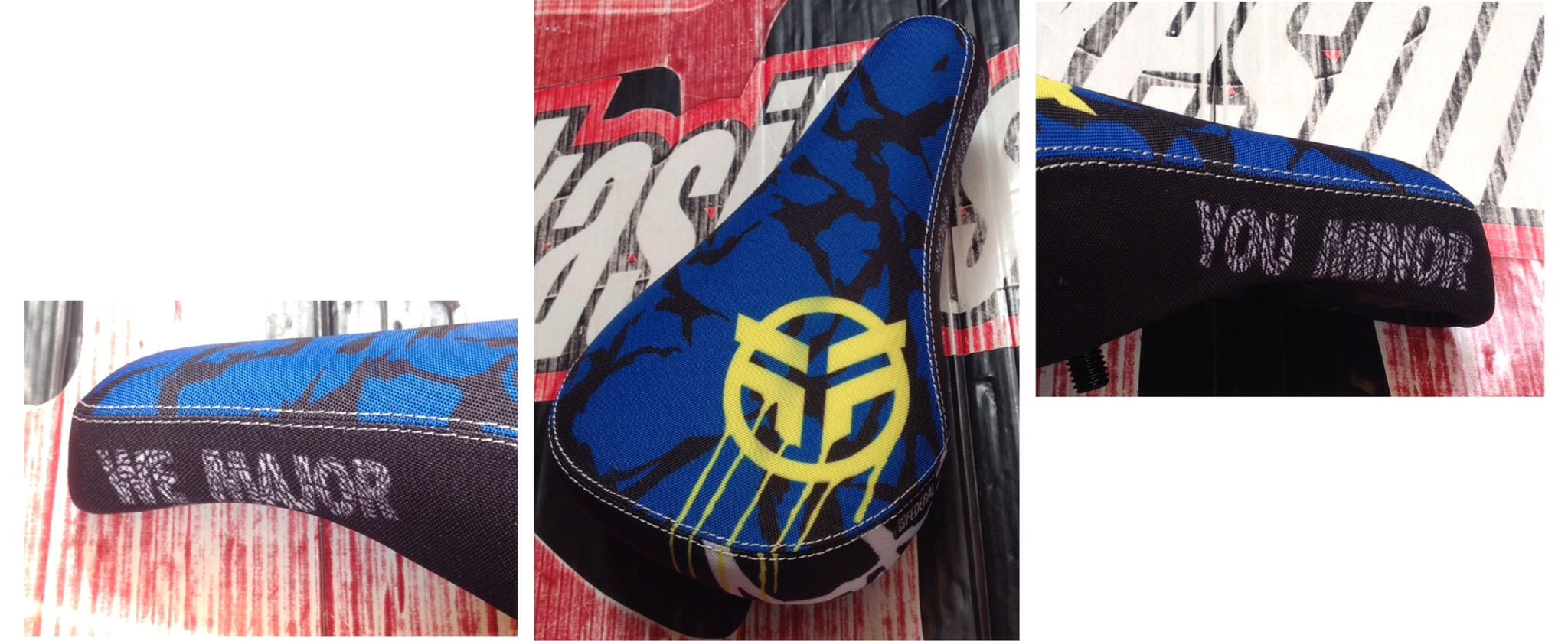 ASIENTO PIVOTAL FEDERAL X AROE ARTIST COLLAB AZUL CON LOGO AMARILLO