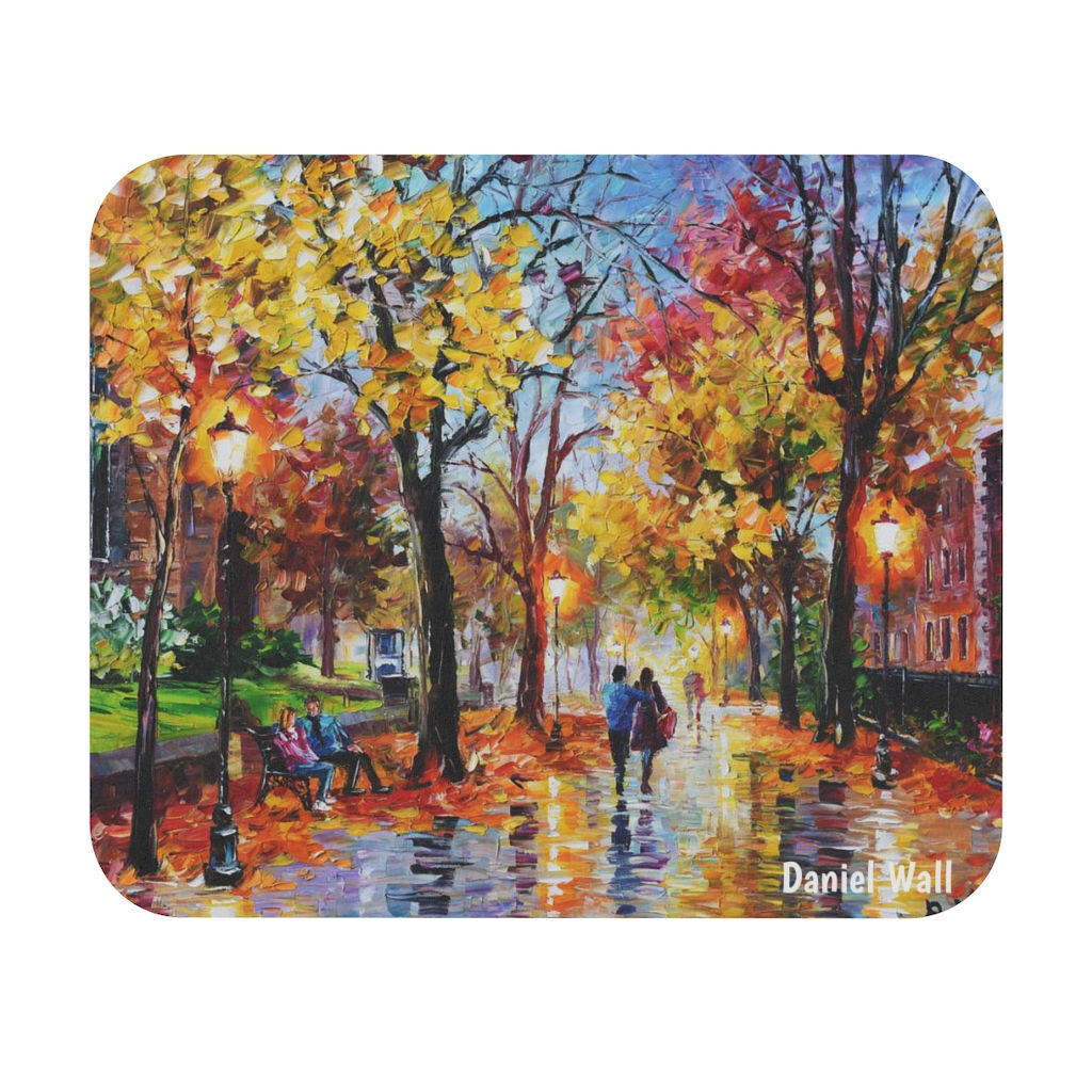 Daniel Wall Art Romantic Walk in Rainy Afternoon Mouse Pad