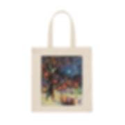 Daniel Wall Art Romantic Couple in Snowy Park Canvas Tote Bag
